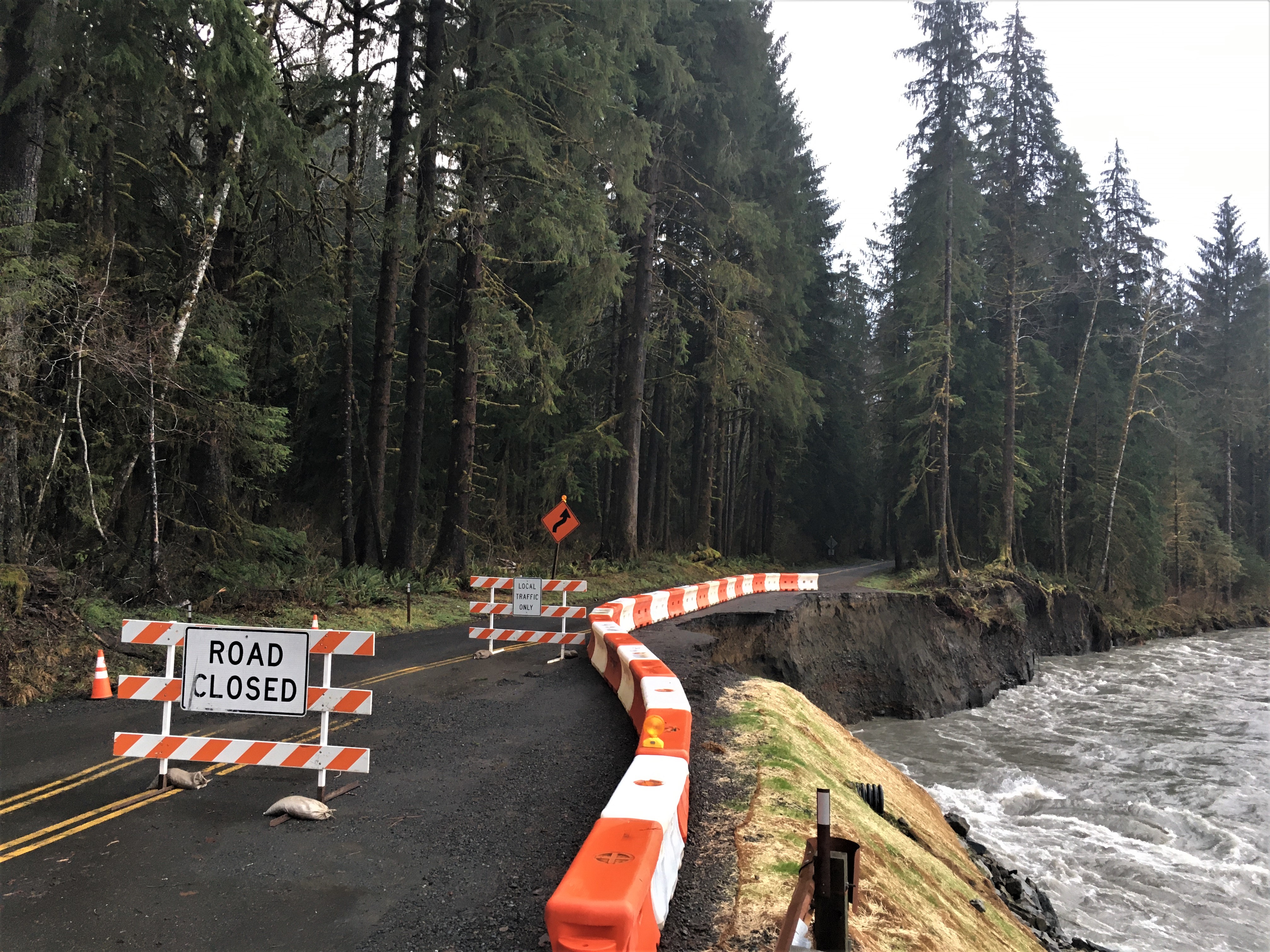 Road washout on Olympic Peninsula in Washington. Credit: NPS.