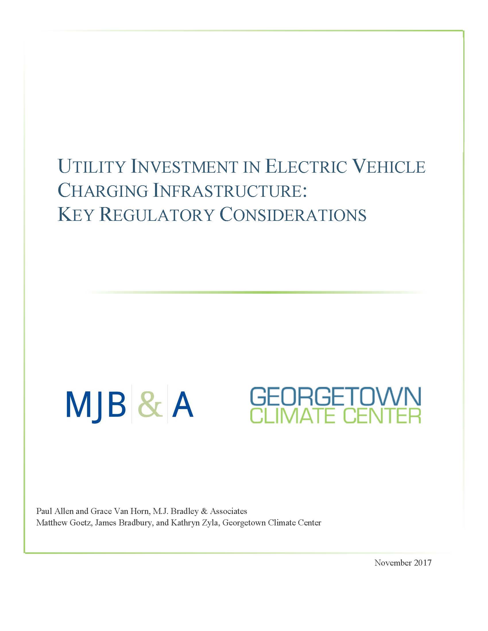 Regulatory Considerations for Utility Investment in EV Charging Infrastructure